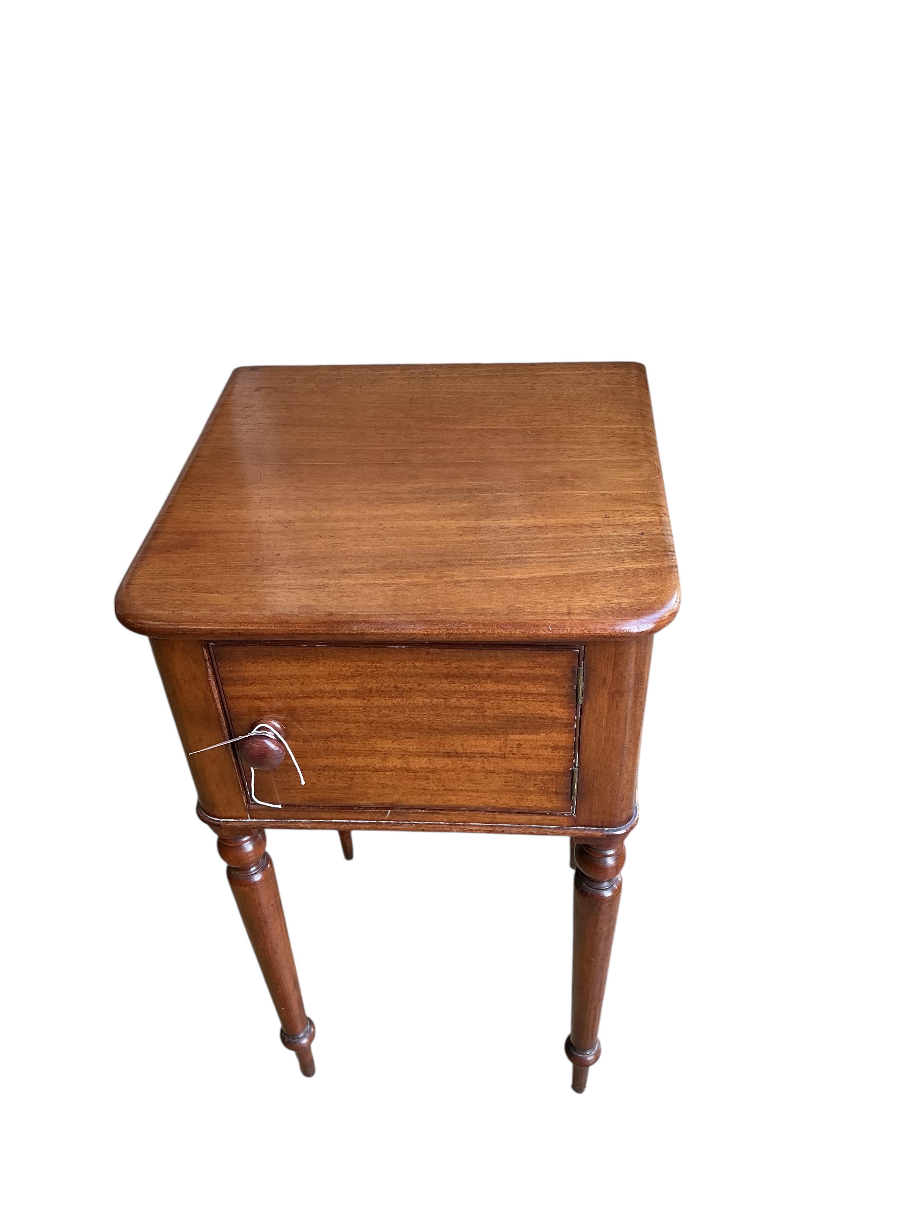 A Victorian mahogany bedside cabinet, width 42cm, depth 40cm, height 74cm